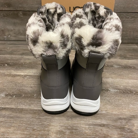 UGG | Zaylee Leopard Snow Boots In Charcoal Grey Size 6 NEW In Box - Picture 7 of 10